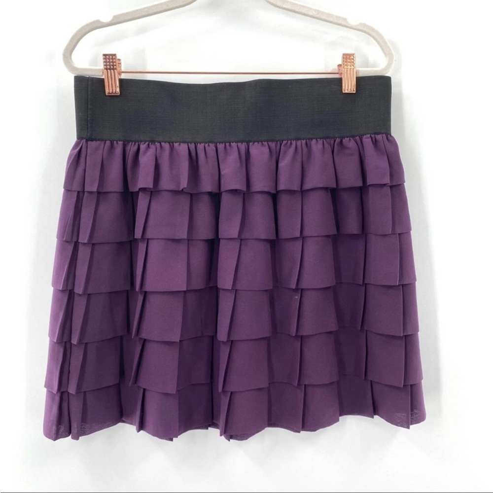 Anthropologie Floreat Purple Ruffle Skirt